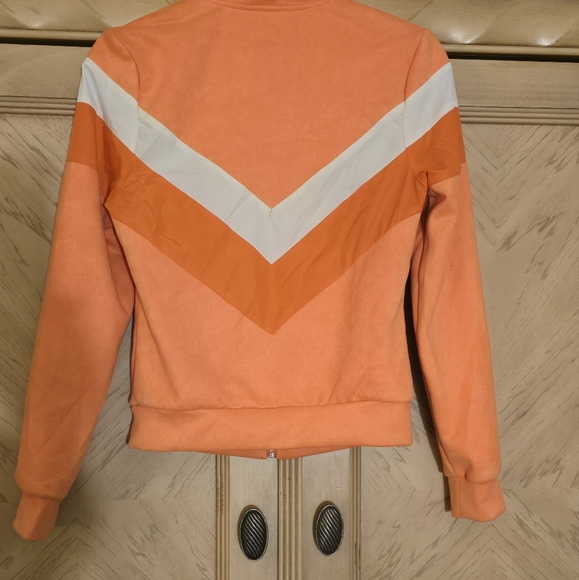 SO REAL Size Medium Orange and white track jacket. Please read description. - Picture 6 of 10